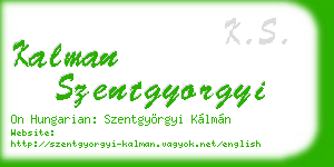 kalman szentgyorgyi business card